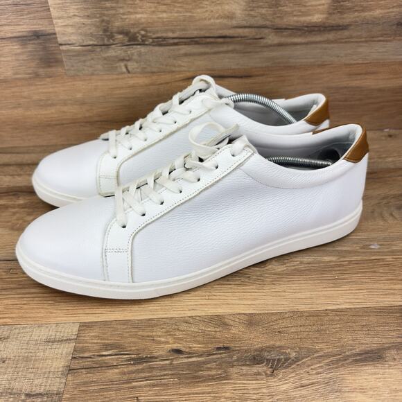 Allen Edmonds "COURTSIDE" Size 12D Men's Low-Top Leather Sneakers White (421N)